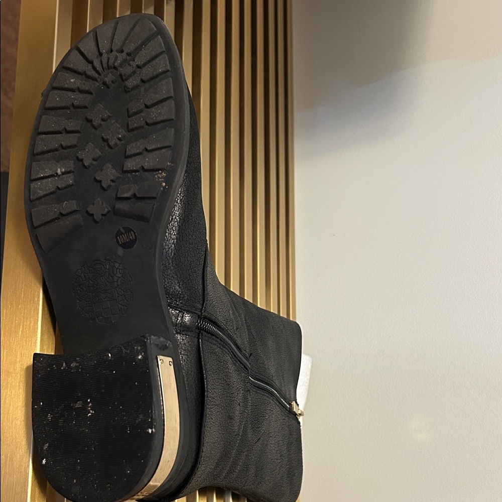 Vince Camuto Black & Gold Zipper Contemporary Boots - Picture 6 of 16